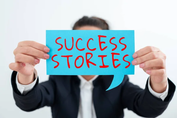 Inspiration showing sign Success Stories, Business approach a chronicle displaying great success achieved by a person
