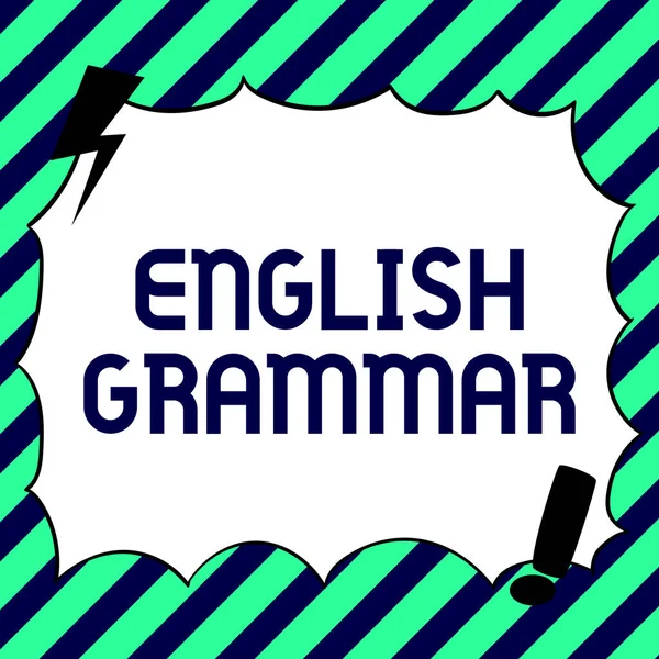 Inspiratie Tonen Teken Engels Grammatica Woord Geschreven Cursussen Bestrijken Alle — Stockfoto