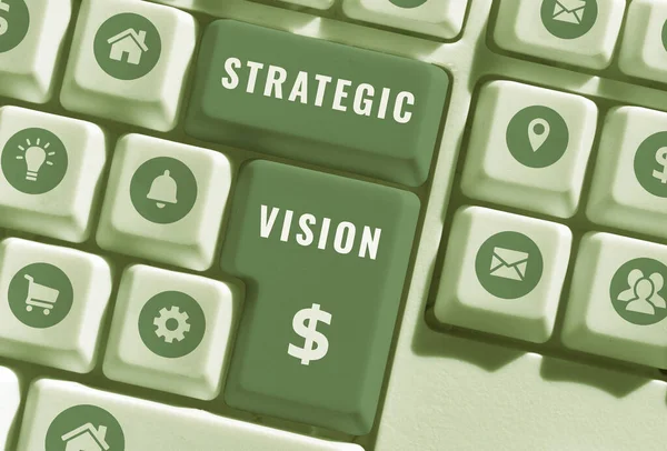 Conceptual Caption Strategic Vision Internet Concept Clarifies Direction Organisation Needs — Stock Photo, Image
