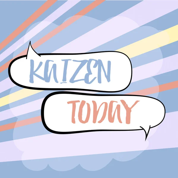 Text Sign Showing Kaizen Business Showcase Japanese Business Philosophy Improvement — Stock Photo, Image