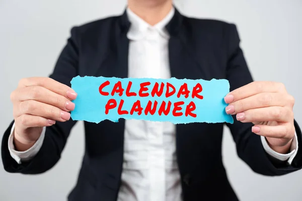 Γραφικό Κείμενο Planner Ημερολόγιο Επιχειρηματική Προσέγγιση Χρονοδιάγραμμα Των Δραστηριοτήτων Εργασιών — Φωτογραφία Αρχείου