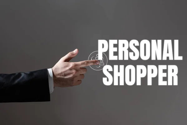 Teksten Weergeven Personal Shopper Internet Concept Individu Die Wordt Betaald — Stockfoto