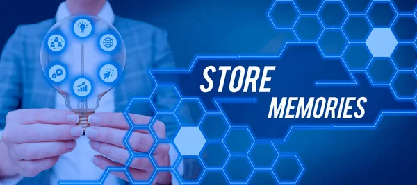 Conceptual Caption Store Memories Business Concept Process Input Storage Data — Stock fotografie