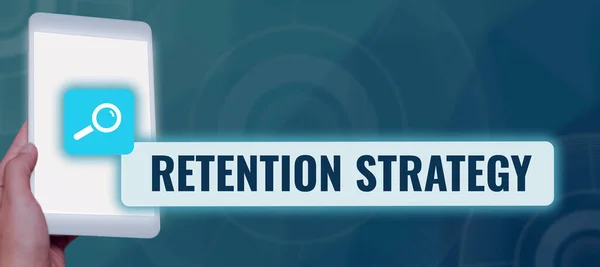 Tekst Bijschrift Presentatie Retention Strategie Internet Concept Activiteiten Personeelsverloop Uitputting — Stockfoto
