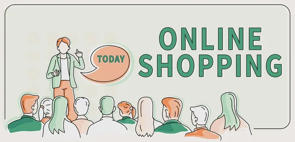 Ispirazione Mostrando Segno Shopping Online Parola Commerce Che Consentono Consumatore — Foto Stock