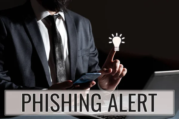 Inspiração Mostrando Sinal Phishing Alert Conceito Que Significa Consciente Tentativa — Fotografia de Stock
