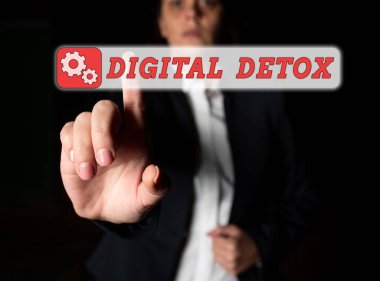 Dijital Detox sunan metin başlığı, elektronik ve dijital aygıtların kullanımını yasaklayan iş fikri