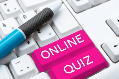 Metin Online Quiz, İş Konsept Oyunu veya İnternet 'te yayınlanan bir zihin sporu yazma