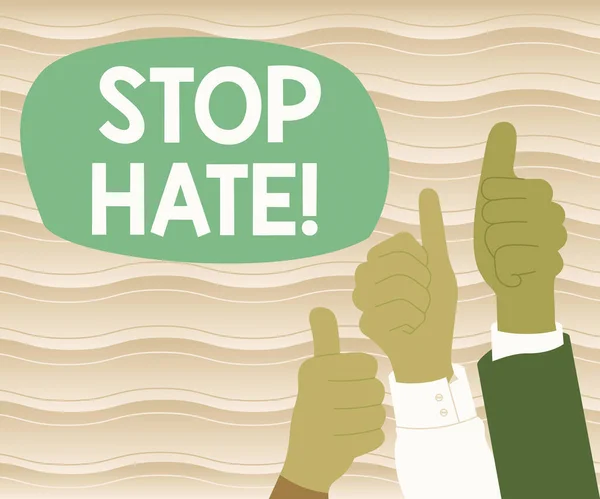 Visualizzazione Dei Segni Stop Hate Business Concept Prevenire Pressione Aggressiva — Foto Stock