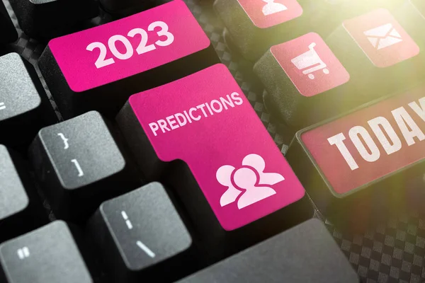 Text Som Visar Inspiration 2023 Förutsägelser Begreppet Mening Lista Över — Stockfoto