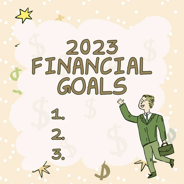 2023年の財務目標 概念写真を示すテキスト記号来年の準備のすべての分野で最高品質 — ストック写真