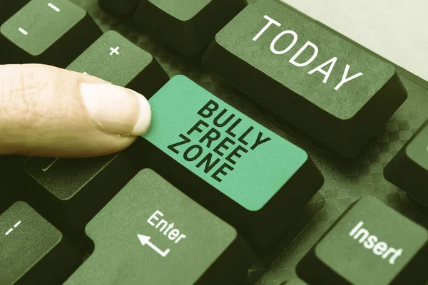 Χειρόγραφο Κείμενο Bully Free Zone Επιχειρηματική Επισκόπηση Σέβεστε Τους Άλλους — Φωτογραφία Αρχείου
