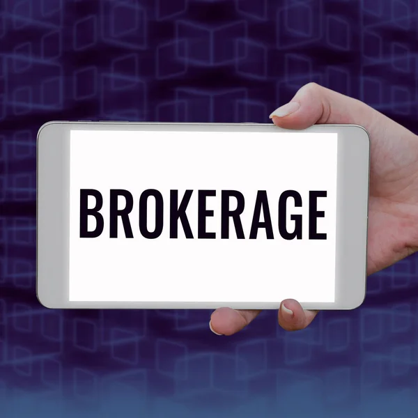 Segno Testo Che Mostra Brokeraggio Business Approccio Serve Come Agente — Foto Stock