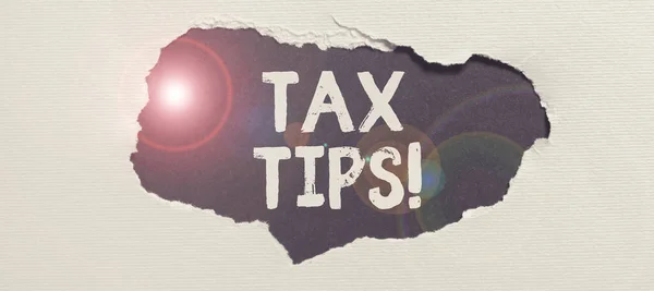 Tax Tips Word Written Help Ideas Tax Increase Earnings Reduction — 스톡 사진