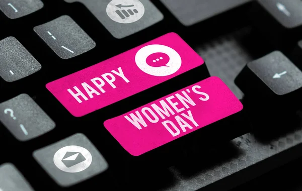 Концептуальний Підпис Happy Womens Day Бізнес Підхід Щоб Відзначити Сутність — стокове фото