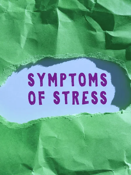Текстовий Підпис Представляє Симптоми Стресу Інтернет Концепція Слугує Симптомом Або — стокове фото
