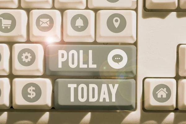 Konceptvisning Undersökning Business Showcase Uppgifter Antalet Röster Ett Val Röstningsförfarande — Stockfoto