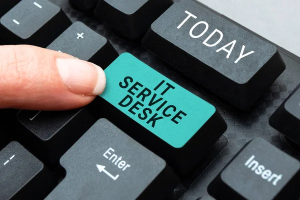 Inspirace Zobrazující Ceduli Service Desk Word Technological Support Online Help — Stock fotografie