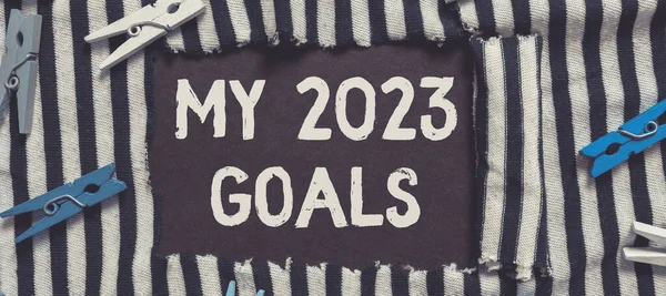 Fogalmi Felirat 2023 Céljaim Koncepcióm Jelentése Személyes Célok Vagy Tervek — Stock Fotó