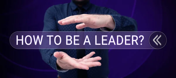 Señal Que Muestra Cómo Ser Líder Visión General Del Negocio —  Fotos de Stock