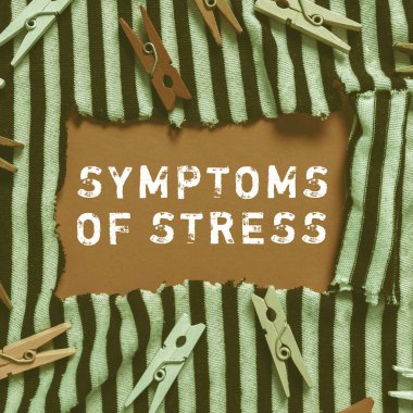 Stresin metin belirtilerinin gösterilmesi, semptom olarak gösterilen kavramsal fotoğraf veya özellikle istenmeyen bir şeyin işareti