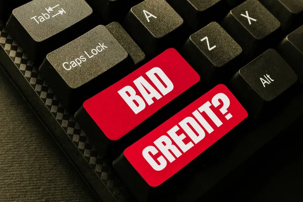 Λεζάντα Κειμένου Που Παρουσιάζει Bad Credit Επιχειρηματική Έννοια Που Προσφέρει — Φωτογραφία Αρχείου