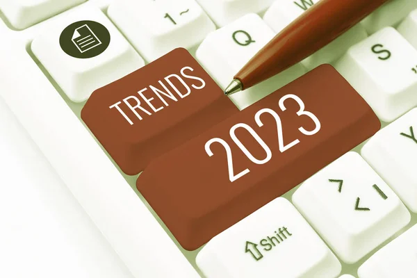 Text Zeigt Inspiration Trends 2023 Konzept Für Kommendes Jahr Vorherrschende — Stockfoto