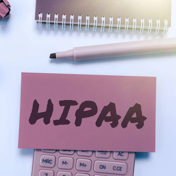 Signe Écriture Hipaa Business Idea Acronyme Signifie Health Insurance Portability — Photo