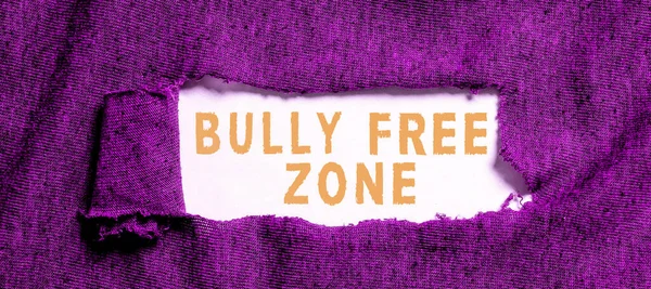 Legenda Texto Apresentando Bully Free Zone Conceito Que Significa Seja — Fotografia de Stock