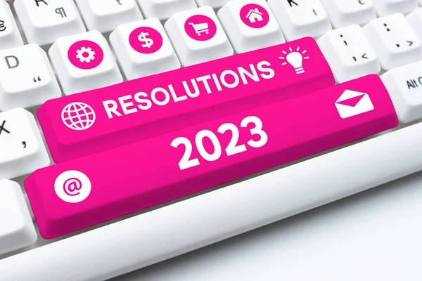 Texto Que Muestra Inspiración Resoluciones 2023 Business Approach List Things —  Fotos de Stock