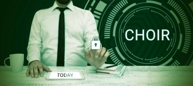 Koroyu gösteren işaret, konsept şarkı söylemek için düzenlenmiş bir grup anlamına gelir