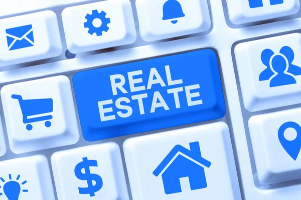 Inspiration Showing Sign Real Estate Business Idea Property Consisting Land — Stock Photo, Image