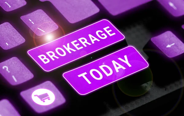 Exibição Conceitual Brokerage Internet Concept Serve Como Agente Confiável Intermediário — Fotografia de Stock