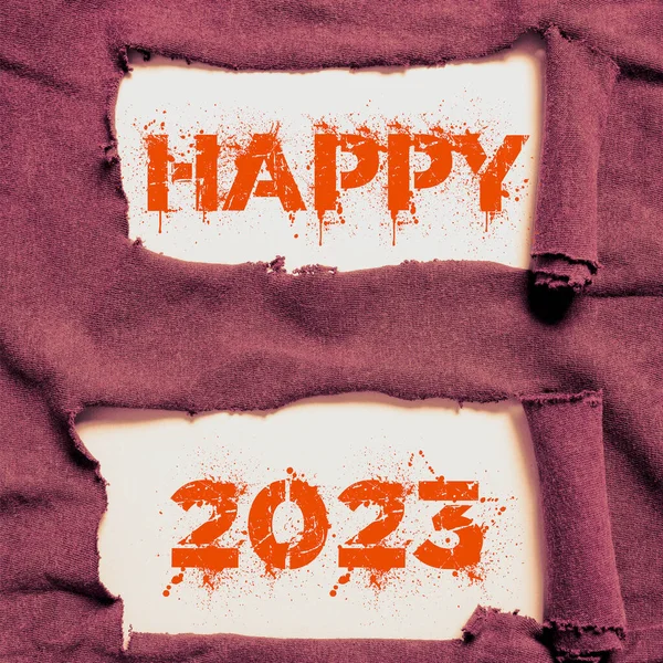 Sign Displaying Happy 2023 Üzleti Ötlet Ünneplése Naptári Elején 2023 — Stock Fotó