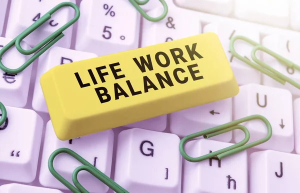 Signo Texto Que Muestra Life Work Balance Estabilidad Foto Conceptual — Foto de Stock