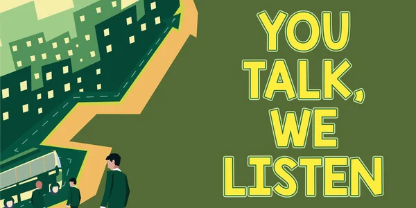 Szöveg Megjelenítése You Talk Listen Internet Concept Kétirányú Kommunikáció Motivációs — Stock Fotó