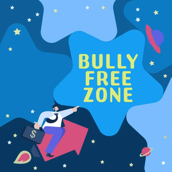 Inspiração Mostrando Sinal Bully Free Zone Visão Geral Negócio Seja — Fotografia de Stock