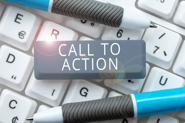 Texto Escrito Mão Call Action Abordagem Negócios Incentivar Decisão Mova — Fotografia de Stock