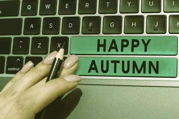 毎年恒例の特別なマイルストーン記念のための言葉 幸せな秋の兆候を示すインスピレーション — ストック写真
