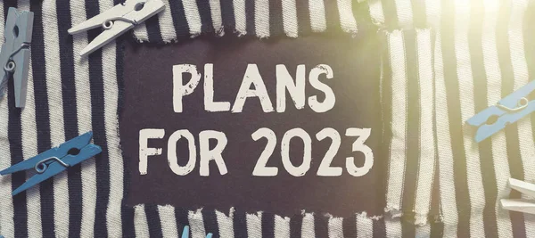Kézírás Szöveges Tervek 2023 Üzleti Ötlet Egy Szándék Vagy Döntés — Stock Fotó