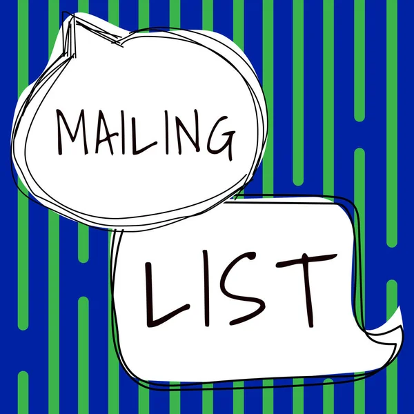 Zarejestruj Wyświetlanie Listy Mailingowej Koncepcja Oznacza Listę Osób Które Subskrybują — Zdjęcie stockowe