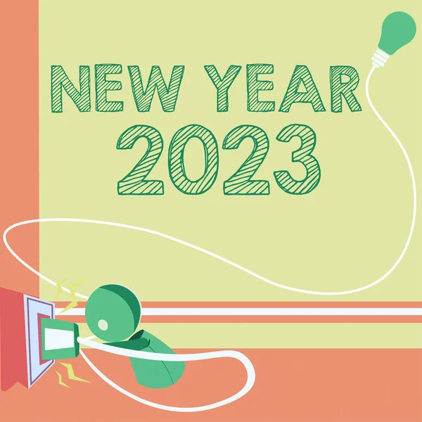 Inspiração Mostrando Sinal Ano Novo 2023 Visão Geral Negócio Saudação — Fotografia de Stock