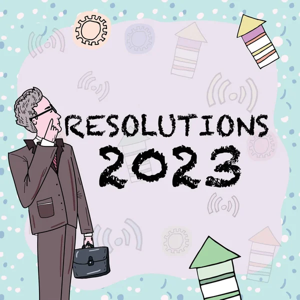 Légende Conceptuelle Résolutions 2023 Word Écrit Sur Une Liste Choses — Photo