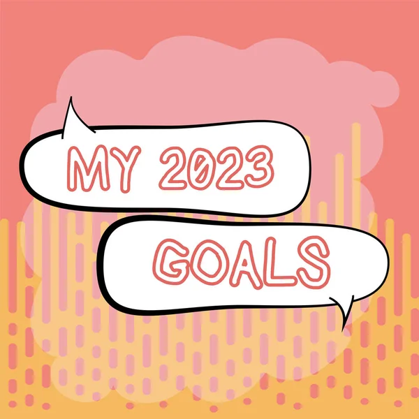 2023 목표를 나타내는 올해의 개인적 계획을 세우는데 기록된 — 스톡 사진