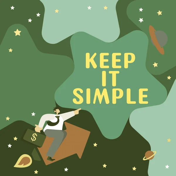 Leyenda Conceptual Keep Simple Concepto Negocio Fácil Lanzar Alrededor Terminología — Foto de Stock