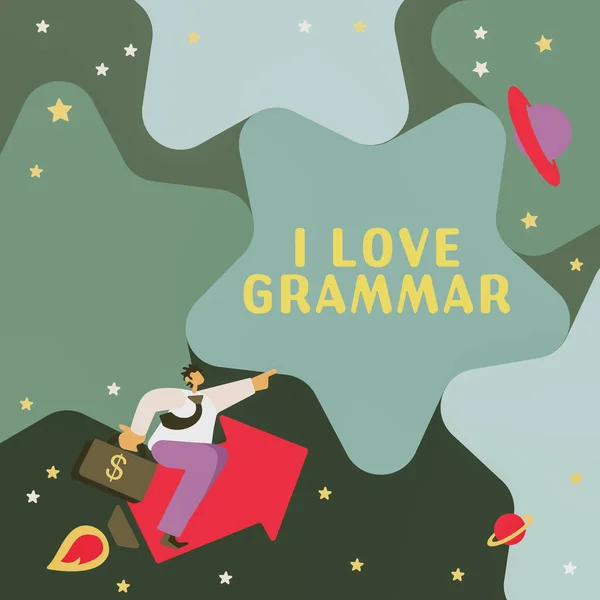 Tekst Bijschrift Presenteren Love Grammar Business Concept Act Van Het — Stockfoto