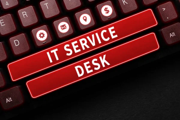 Texto Que Muestra Inspiración Service Desk Concepto Internet Soporte Tecnológico — Foto de Stock