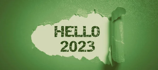 Fogalmi Megjelenítés Hello 2023 Koncepció Jelentése 2023 Naptári Kezdetének Ünnepe — Stock Fotó