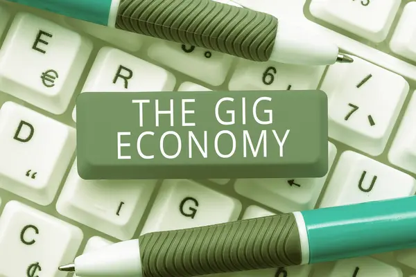 Inspiráció Mutató Jel Gig Economy Business Approach Rövid Távú Szerződések — Stock Fotó