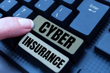 Kavramsal görüntü siber sigortası, iş konsepti iş dünyasını ve kullanıcıları İnternet tabanlı risklerden korur